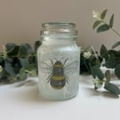 Decoupage Glass Storage Jar - Bee, Upcycled