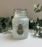 Decoupage Glass Storage Jar - Bee, Upcycled
