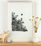 Hedge - Lino cut print - Image 1