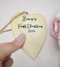 Bump's First Christmas 2026 Wooden Heart Pregnancy Christmas Ornament - Image 4