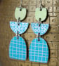 Colour pop dangle earrings - turquoise & lime