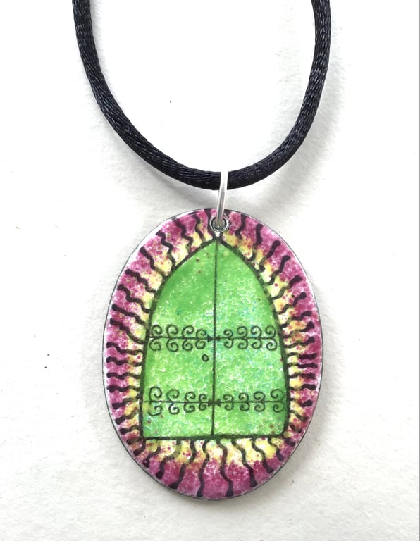 Magical Door Enamelled Pendant