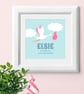 Stork Personalised Nursery Print - 2 colour options - Image 1