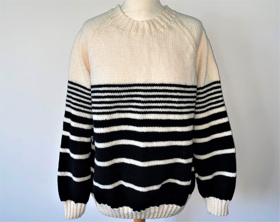 Hand Knitted Sweater Cream Delight by Bexknitwear