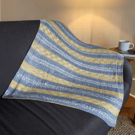 Mustard Yellow, Grey and Cream Fair Isle Hand Knitted Baby Blanket Pram Size