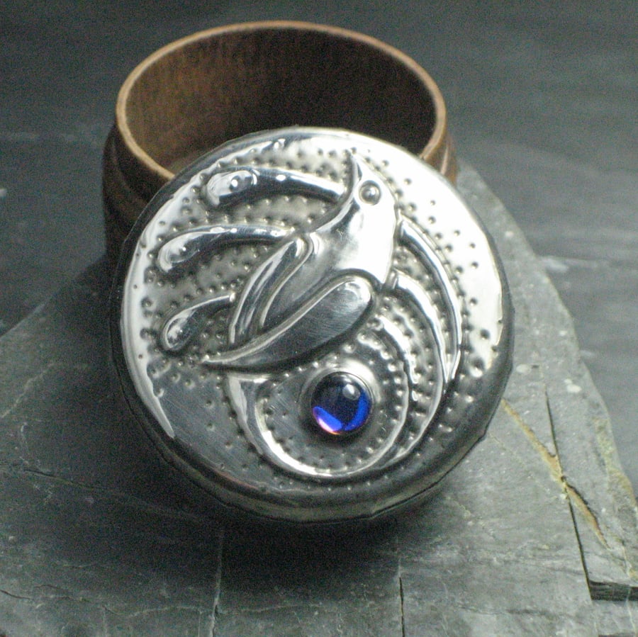 Bird of Paradise Silver Pewter Box