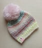 HAND KNIT Babies Springtime Beanie Hat - Image 3