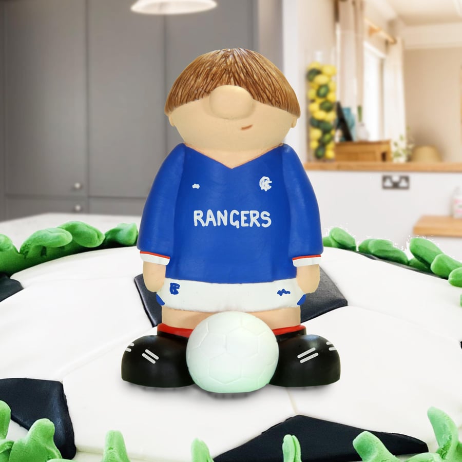 Image of Rangers FC Cake Topper - Personalised Birthday Gift Football Keepsake Glasgow