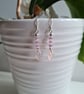925 Silver & Purple Cats Eye & Pink Glass Leaf Dangle Earrings Earings Jewellery - Image 9