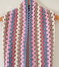 Multicoloured Crochet Infinity Scarf - Handmade - Retro - Granny Stripe - Pink - Image 7