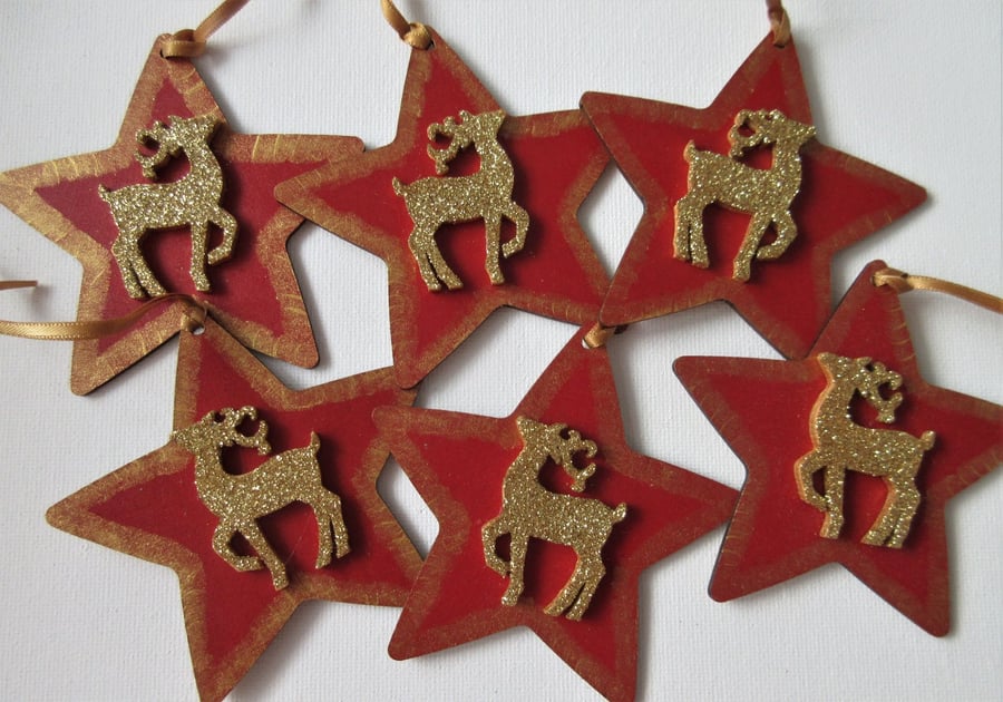 Beautiful Bundle Deer Stag Reindeer Hanging Decorations Christmas Tree Baubles