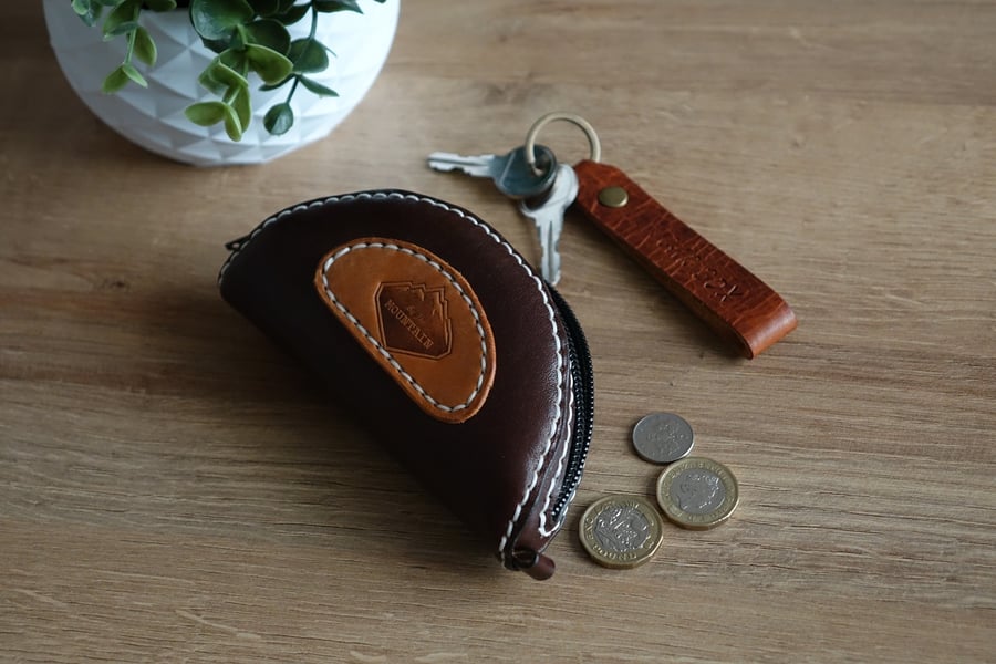 Handmade Leather Coin Purse, Leather Coin Pouch, Leather Coin Holder, Coin bag