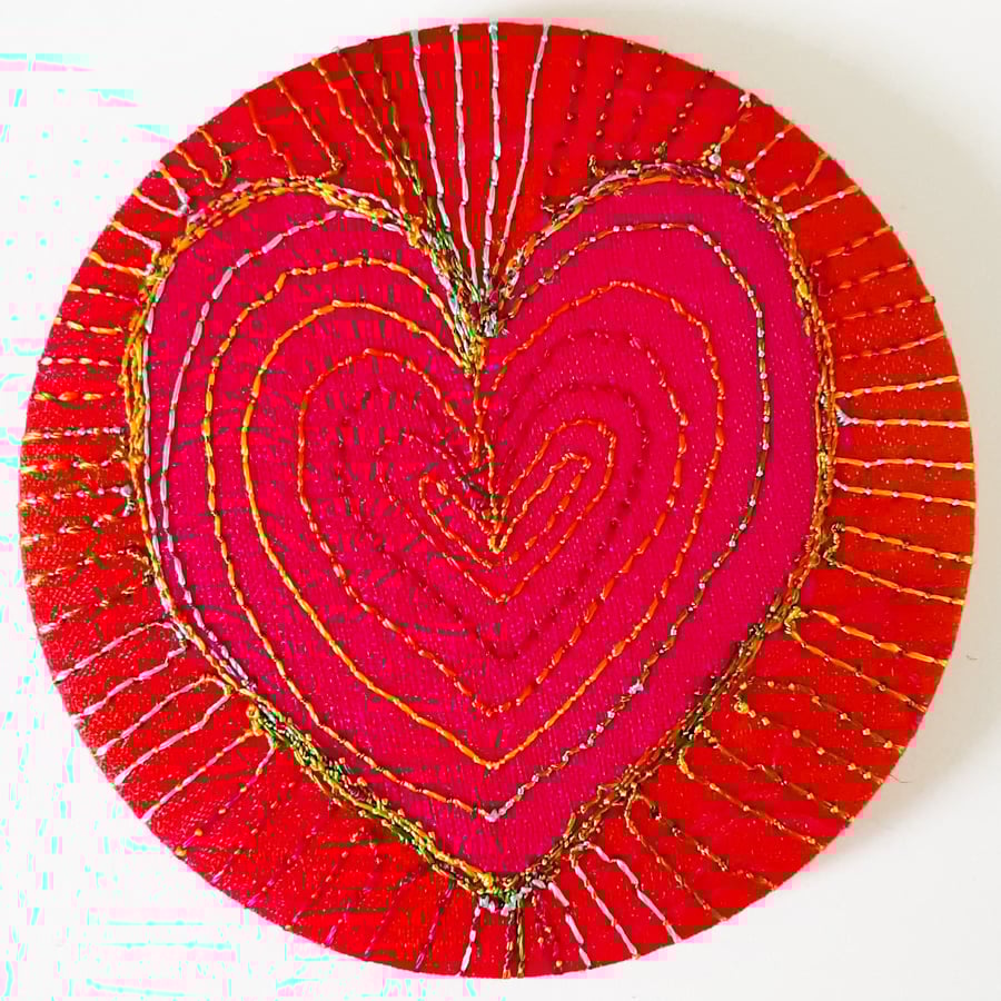 Pocket Mirror with Free Machine Embroidery 