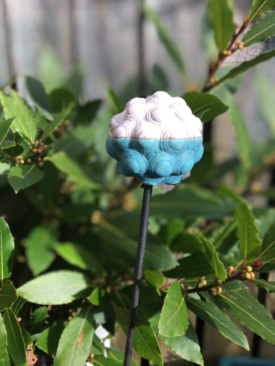 Ceramic garden stake, handmade garden art, indoor or outdoor garden stake