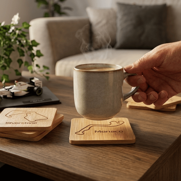 F1 Race Track Coasters - Wood Engraved 