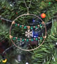 Upcycled Bangle Christmas Decoration – Green and Gold with Snowflake