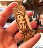 Fox and butterflies. Pyrography key ring. - Image 2