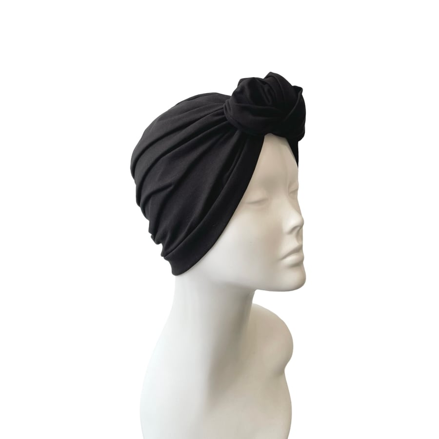 Black Knot Turban, Stylish Turban Head Wrap, Women's Hair Turban, Head Turban
