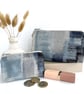 Matching Set of Purses with Blue Abstract Pattern - Image 1