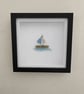 Handmade Sea Glass Sailing Boat Wall Art - Coastal Decor - Nautical Gift