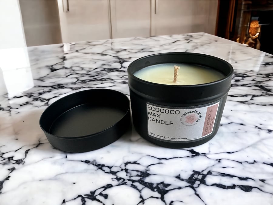 Dark Honey & Tobacco Tin Candle 