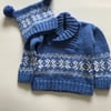 Hand knitted Scandi style jumper and hat