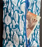 Small zipped purse - white fish on mid blue - Image 5