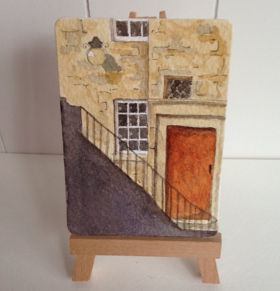 Behind the Royal Mile ACEO original watercolour