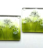 Cowparsley coasters, fused glass set of two coasters, gift for the home, wildflo - Image 2