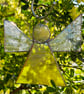 Stained Glass Triangle Angel - Iridescent yellow with clear wings