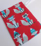 Christmas Gift Bag - Festive Foxes reusable fabric mini sack - Image 3