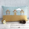 Beach Huts Cushion with Striped Beach Huts