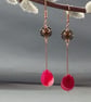 Boho Rustic Flower Necklace and Earrings Set, Agate & Pyrite - Image 7