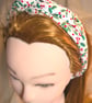 Ditsy Holly & Berries, Christmas Cotton twist knot elasticated hairband