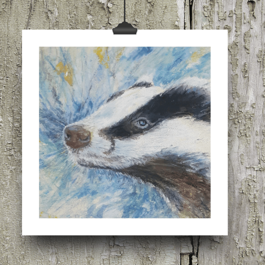 The Badger  blank for all occasions - soft pastel painting