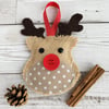 Christmas Reindeer Rustic Hanging Christmas Decoration