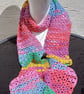 Rainbow crochet summer long scarf