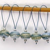 Lampwork Stitch Markers - Blue Sediment