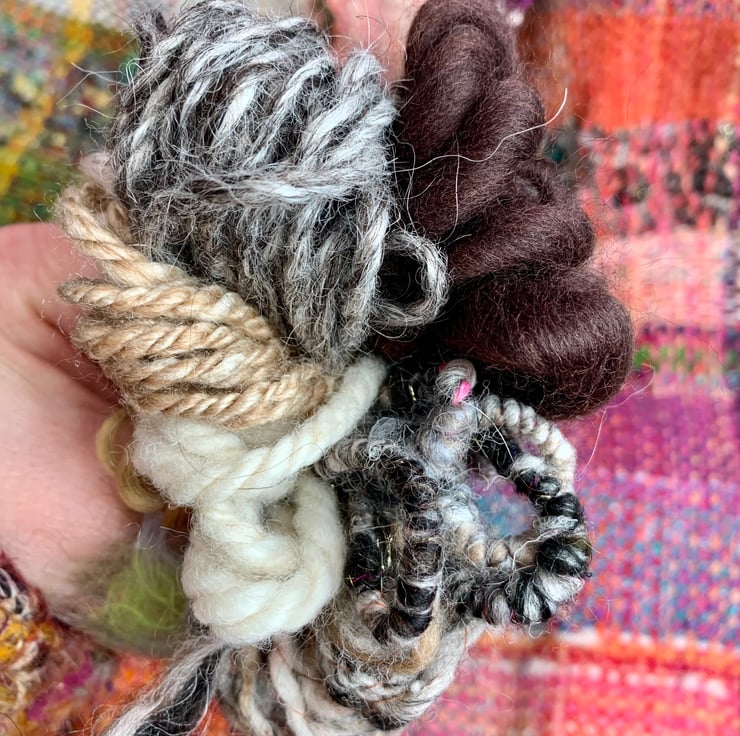Hand spun bundle of yarns. Wool, crafts, weaving. - Folksy