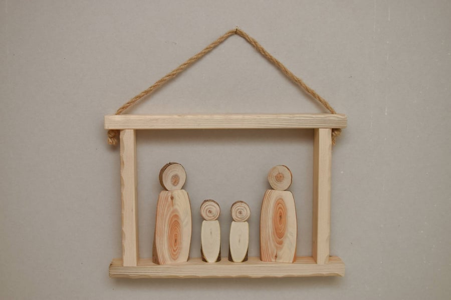 The Slice Family - Rustic Wall Art, 3D Wood Picture