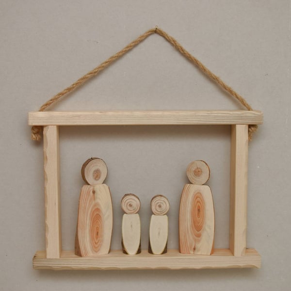 The Slice Family - Rustic Wall Art, 3D Wood Picture