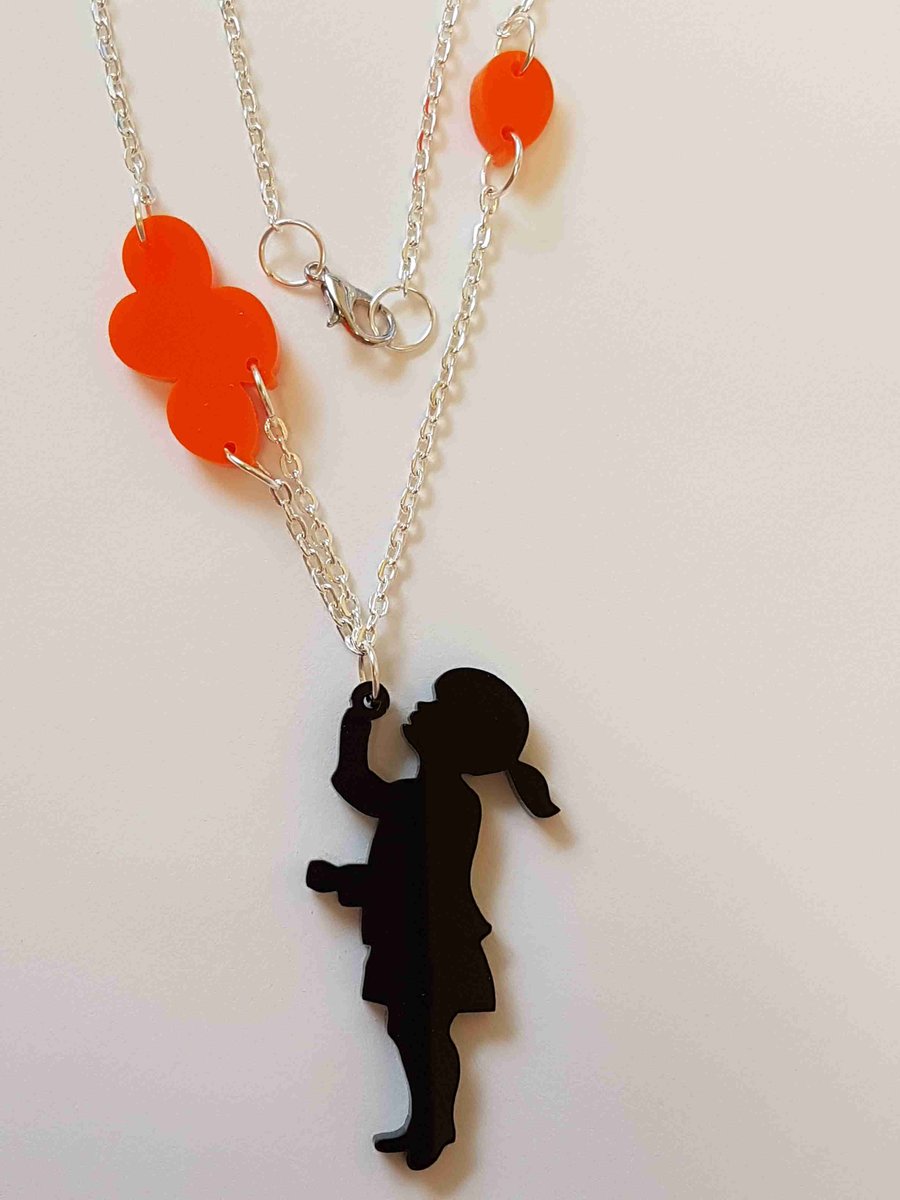 Girl with Balloons Necklace - Acrylic