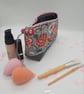 Bright floral makeup bag,  boxed grey denim bottom with sequins - Image 4