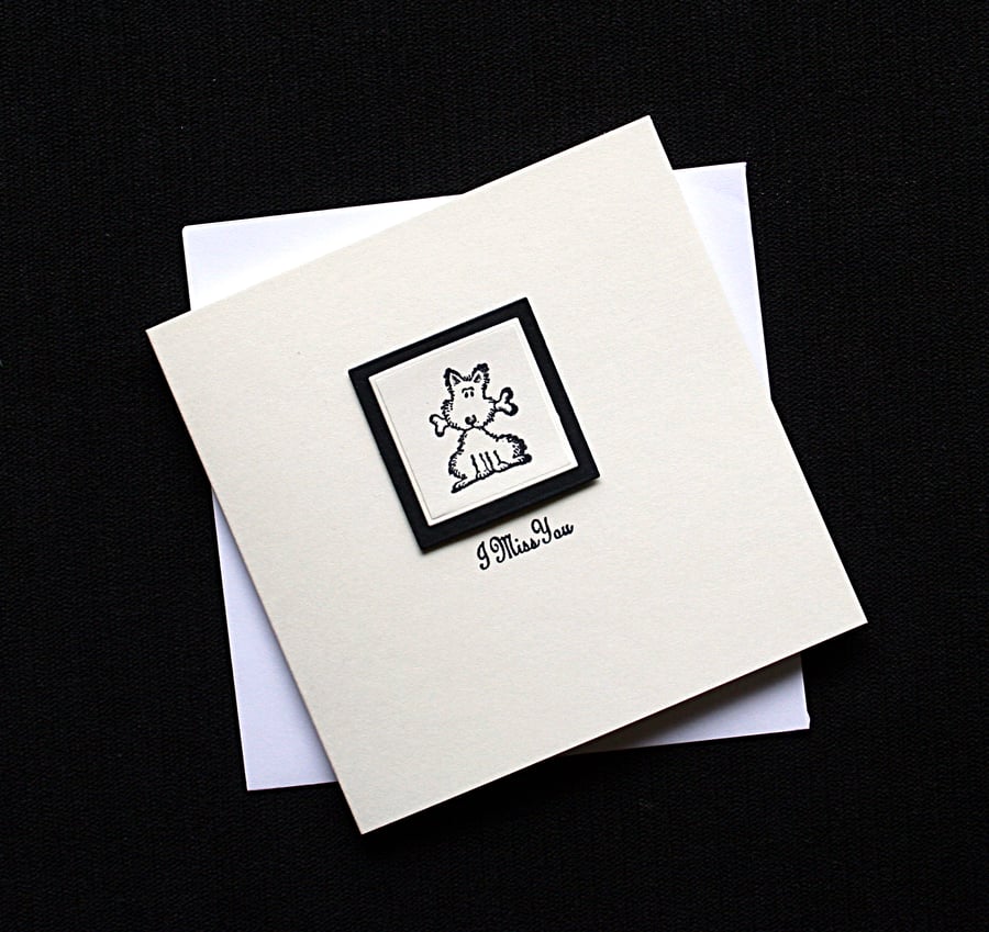 I Miss You - Handcrafted (blank) Card - dr16-0040