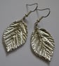 Rose leaf pewter earrings - Image 2