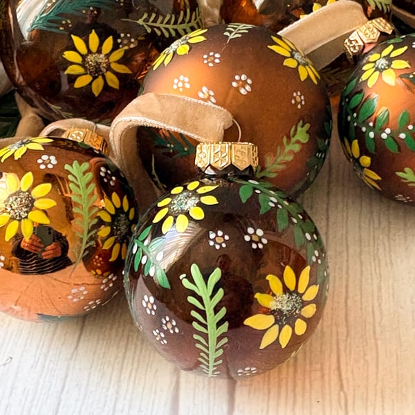Sunflower Christmas Bauble 