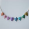 Heart necklace in pastel rainbow colours