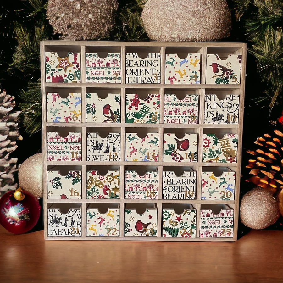 Wooden advent calendar, Emme Bridgewater inspired 