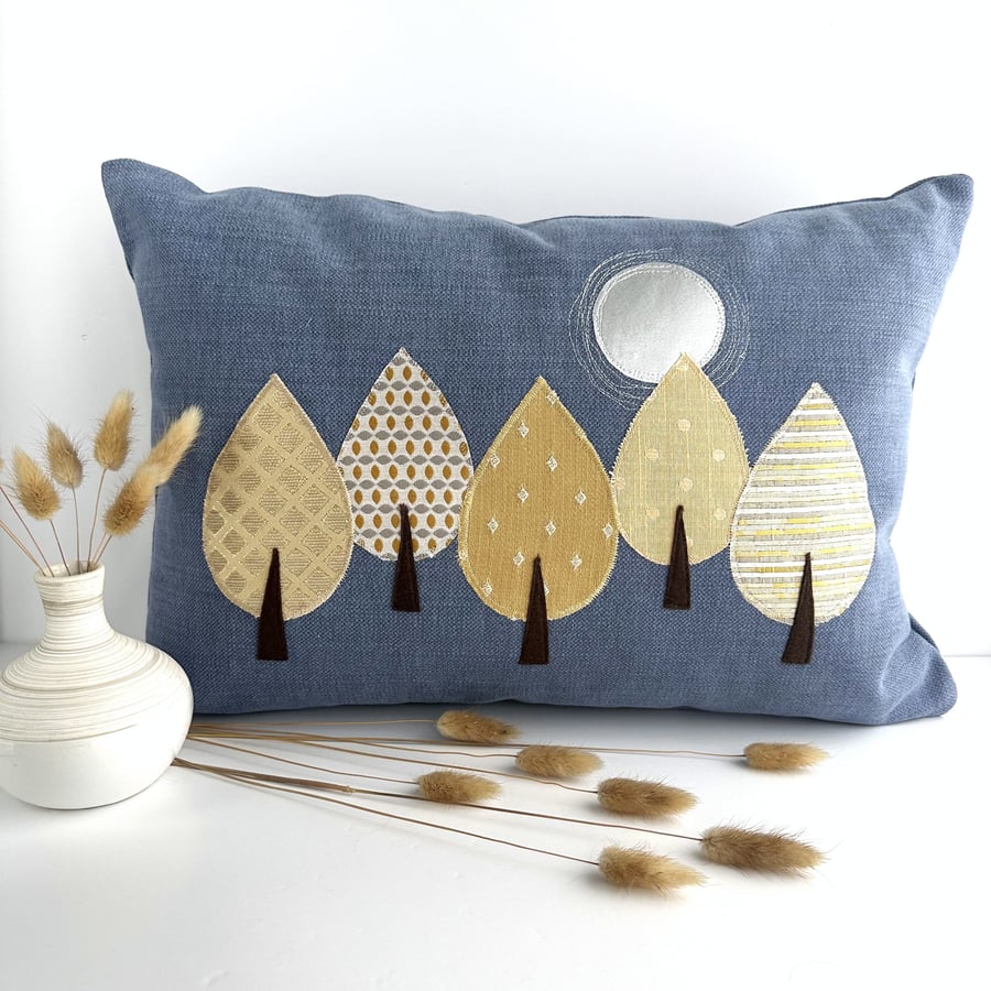 Moonlit Trees Cushion, Rectangular Cushion