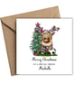Football Reindeer Merry Christmas Card